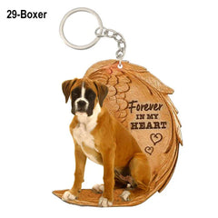 Dog Memorial Keychain - Forever In My Heart Angel Pendant Pet Jewelry Gift