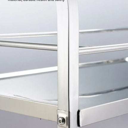 Stainless Steel Cart with Thickened Three Layers- Kitchen Utility Cart for Serving  Collecting Dishes Multi-functional Trolley