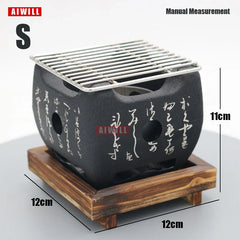 AIWILL Portable BBQ Grill Korean Food Carbon Furnace Barbecue Stove Charcoal Cooking Oven Household Outdoor Reusable Grill Box