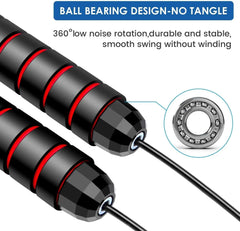With Ball Bearings Adjustable Tangle-Free Speed Wire Jump Rope Workout with Foam Handles for Fitness Home Workouts and Slim Body