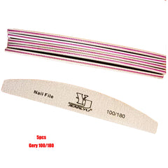 5/25Pcs/Lot Nail File Mix Color 80/100/150/180/240 Grit Professional Sandpaper Cuticle Remover Buffer Files Manicure Tool Set