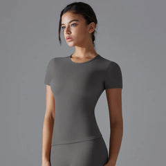 Yoga Vest Training Fitness Top Windproof Running Suit Solid Colour Cycling Fitness Quick Dry Women's Sweatshirt