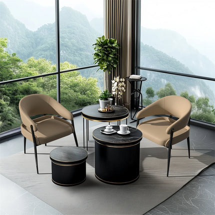 Set of 2 Luxury Kitchen Dining Chairs Microfiber Leather Dining Room Chairs Upholstered Seat for Restaurant Hotel Office