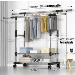 Telescopic Mobile Clothes Rack