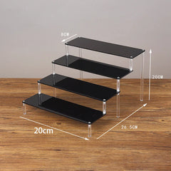 Acrylic Riser Display Stand Perfume Organizer Shelves for Amiibo Funko Figures Toys Cupcake Desserts Collection Cosmetic Jewelry