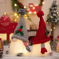 1~4pcs 2024 Christmas Doll Elf Knitted Gnome with Led Night Light Christmas Decorations for Home Xmas Navidad New Year 2025 Gift