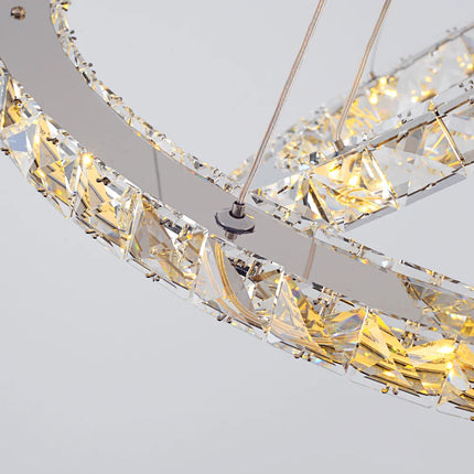 Luxury Rings Led Crystal Chandelier Mordern Pendant Light Living Dining Room Decor Fixture Suspension Luminaire Hanging Lustr