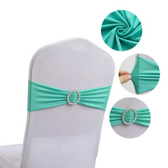 10pcs High-end Hotel Wedding Decoration Butterfly Knot Backrest Flower Spandex Chair Ribbon Chair Cover Elastic Strap