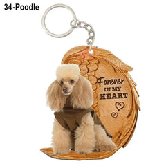 Dog Memorial Keychain - Forever In My Heart Angel Pendant Pet Jewelry Gift