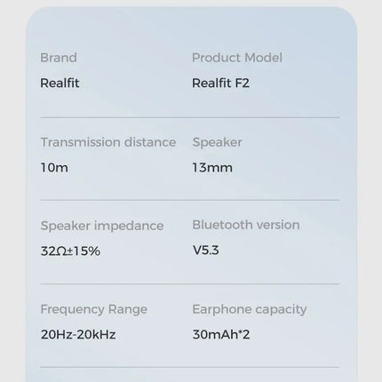 Realfit F2 Bluetooth Earphone Excellent HIFI Quality TWS Wireless Earbuds Wholesale for realme xiaomi