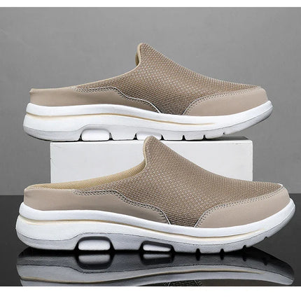 2024 Summer new breathable mesh shoes outdoor non-slip walking shoes comfortable sandals men half slippers casual loafers 35-48