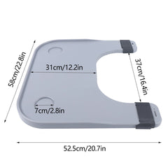 ABS Removable Wheelchair Tray Table w/2 Cup Holders Disabled Portable Lap Tray