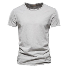 100% Cotton Men T-shirt Casual Soft Fitness Summer Thin T-shirts Men's Home Clothes O-Neck Short Sleeve Soild T Shirt for Men