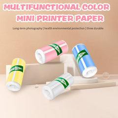 Mini Printer Sticker Paper, Thermal Color Paper Rolls For Paperang P1 P6 A6 A8 and Mini Printer, 25X57mm Paperang For Note Photo