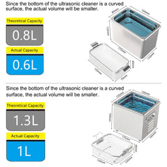 Granbosonic Ultrasonic Cleaner 800ML 1L 40KHz 35W 60W Easy Operation Jewelry Glasses Makeup Washer Bath New Design
