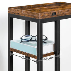 C Shaped Side Table, Foldable Sofa Side Table, Bedside Snack Table Laptop Holder Table for Sofa, Small Spaces Small Coffee Table