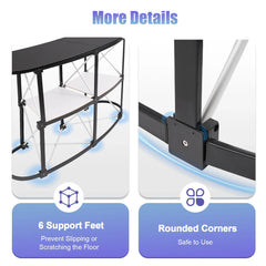 Foldable Tradeshow Table Exhibition Countertop Podium Promotion Table Office Reception Desk School Lecture Table