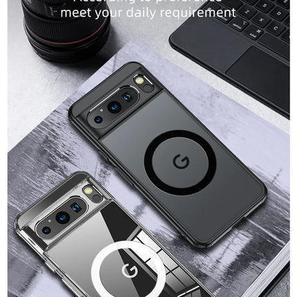 2025 Fashion Magnetic Case For Google Pixel 9 Pro 8 8A 7 10 Dull Polish Wireless Charger Cover Anti-knock Cases For Pixel 9A 7A
