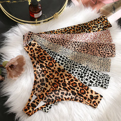 Giczi 3PCS/Set Women's Panties Fashion Leopard Thongs Woman Seamless Underwear Sexy Lingerie Breathable Cozy G-String Hot T-Back