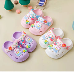 Girls Sandals Trendy Cute Cartoon Soft Sole Clogs For Baby Breathable Non-slip Clogs For Indoor Outdoor Beach Garden Shoes