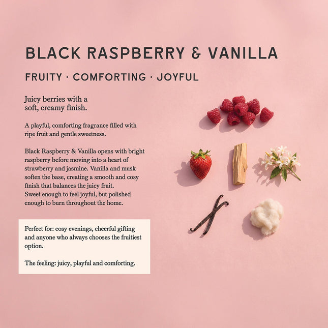 Black Raspberry & Vanilla Scented Jar Candle