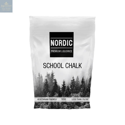 School chalk premium mint liquorice in crisp mint shell in sachet bag - vegetarian friendly