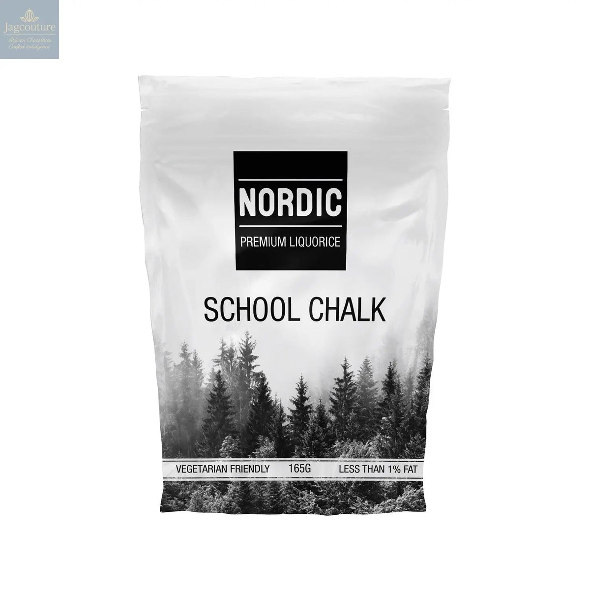 School chalk premium mint liquorice in crisp mint shell in sachet bag - vegetarian friendly
