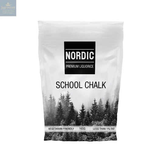 School chalk premium mint liquorice in crisp mint shell in sachet bag - vegetarian friendly