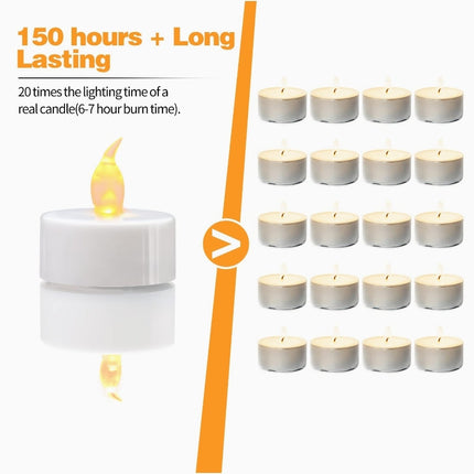 Warm White Flameless Flickering LED Tealight Candles