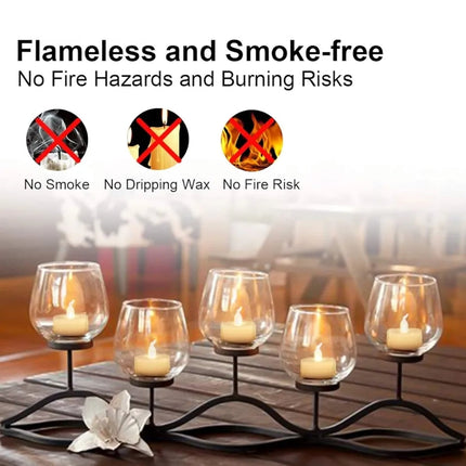 Warm White Flameless Flickering LED Tealight Candles