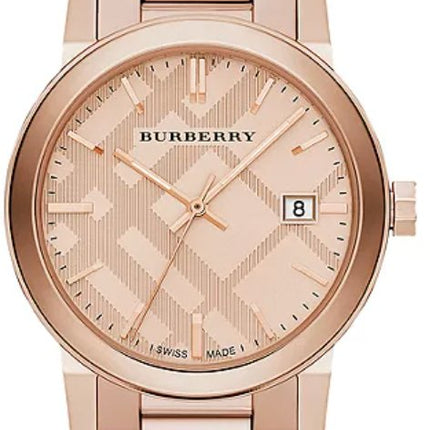 Burberry Unisex Watch The City 38mm Engraved Check Watch BU9039
