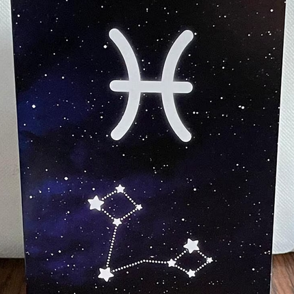 Pisces Birthday Card | Zodiac Greeting Cards | Star Sign | Astrology Card