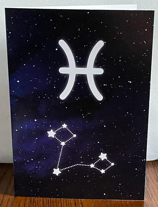 Pisces Birthday Card | Zodiac Greeting Cards | Star Sign | Astrology Card