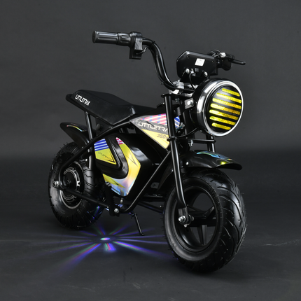 Littletrax 350W Kids Electric Bike – Ages 3 to 12+ ride on mini monkey bike - 3 speed, Bluetooth music, horn, lights, 36v