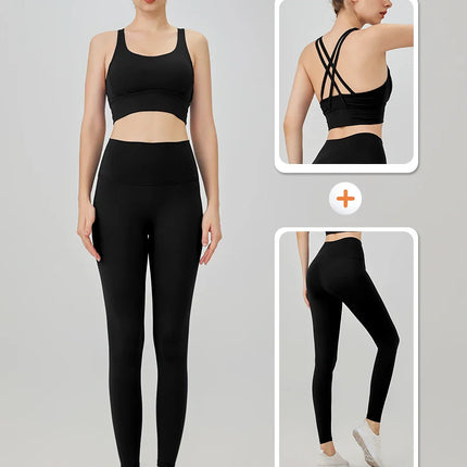 2 Piece Yoga Clothes Women's Tracksuit Athletic Wear Pilates Fitness Suit Gym Workout Push Up Clothes Sports Bra Leggings Suit