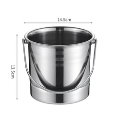 1L Stainless Steel Ice Bucket with Ice Clip 12.5cm Ice Bucket Ice Barrel with Clamp BBQ Camping Ice Cube Container for Party Bar