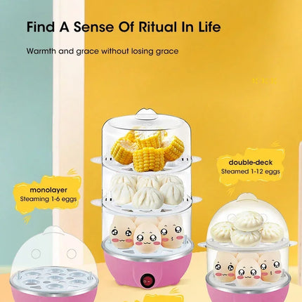 Electric Egg Cooker Single Egg Boiler Mini Steamer Kitchen Steamed Rapid Breakfast Cooking Appliances Kitchen Cooking Machine