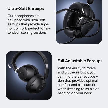 Baseus Bass 30 Max Wireless Headset Bluetooth 5.3 Over Headphones Bass-Enhancing 40mm Diaphragm Ultra Low Latency Earphones 50H