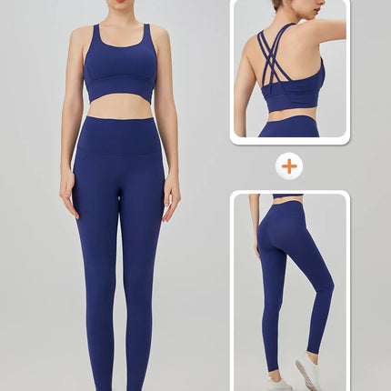 2 Piece Yoga Clothes Women's Tracksuit Athletic Wear Pilates Fitness Suit Gym Workout Push Up Clothes Sports Bra Leggings Suit