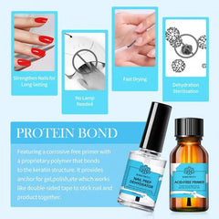 BORN PRETTY 15ml Nail Primer Nail Prep Dehydrate Base Top Coat Gel Nail Polish No Need Of UV LED Lamp Nail Art Varnish Manicure