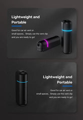 Car Aroma Diffuser Mini USB Rechargeable Scent Machine Fragrance Oil Car Air Freshener Essential Oil Diffuser Vent Clip