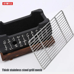 AIWILL Portable BBQ Grill Korean Food Carbon Furnace Barbecue Stove Charcoal Cooking Oven Household Outdoor Reusable Grill Box