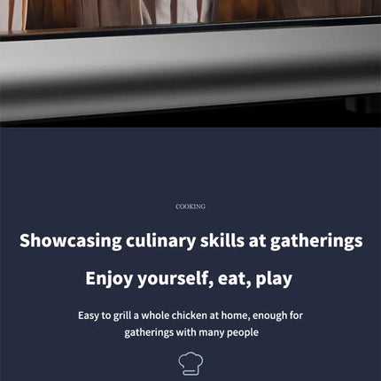 Electric Hot Air Fryer, 12L Large Capacity, 90% Less Oil, Convection Oven Deep Fryer, 360°Baking Viewable Window, Home Appliance