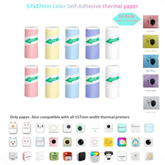 Mini Printer Color Sticker Thermal Paper Label Paper Sticker Photo Papers For PeriPage PAPERANG Poooli 57mm width Photo Printer
