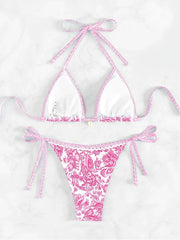 2025 Halter String Triangle Two Piece Bikini Women Swimwear Female Swimsuit Bathers Bathing Swimming Suit Beachwear Summer