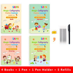Sank Magic Practice Copybook Pen Preschools Kids Calligraphy English Verison Free Wiping Children Reusable Writing Book