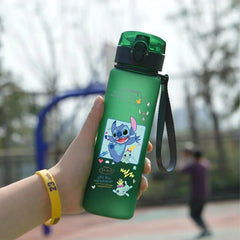 Lilo & Stitch 560ML Water Cup Children Portable Plastic Cartoon Figures Kawai Stitch Outdoor Large Capacity Sports Water Bottle