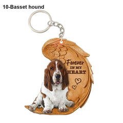 Dog Memorial Keychain - Forever In My Heart Angel Pendant Pet Jewelry Gift