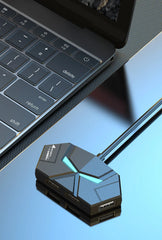 0.6CM/1.2M HUB 7-port Compatible USB2.0 Expansion Splitter Laptop Connect Hard Drive Computer TYPE-C Stable Transfer Data