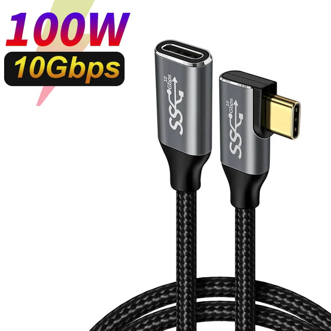 USB C 10Gbps Extension Cable Type C 100W Extender Cord Male to Female for Xiaomi Huawei Nintendo Switch MacBook Extension Cable